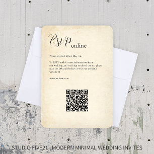 Cartão RSVP Vintage Paper ・ Elegante Modern Weding