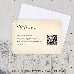 Cartão RSVP Vintage Paper ・ Elegante Modern Weding