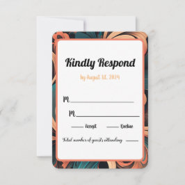 Cartão RSVP Vintage Retro Floral