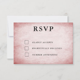 Cartão RSVP Vintage Rococo Library Book Pink Mauve Romantic