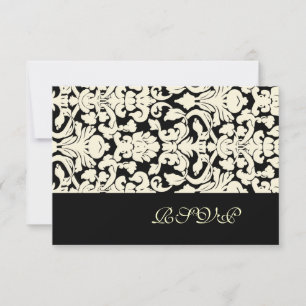 Cartão RSVP Vintage + Romântico Damask RSVP/diy cor+fonte