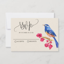 Cartão RSVP Vintage rustic Wild Animal bird floral