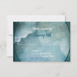 Cartão RSVP Vintage White Flowers Cloudy Sky Casamento Românti