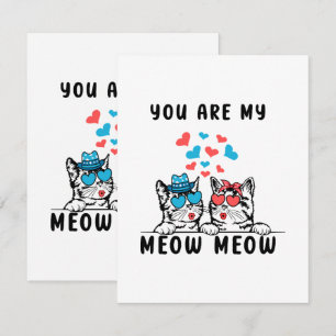 Cartão RSVP Você É Meu Casal Gatinho Meow Meow Dia dos Namorad