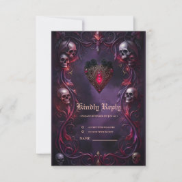 Cartão RSVP Vows Beyond the Veil – Gothic Wedding Art 