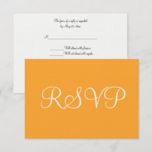 Cartão RSVP VP de Casamento Branco Laranja