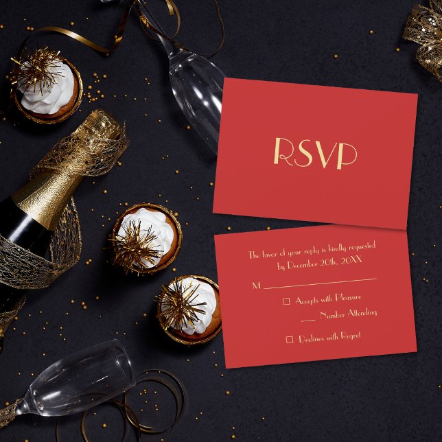 Cartão RSVP VP de Férias de Natal Moderno Elegante Personaliza (Custom Elegant Modern Christmas Holiday Party RSVP)