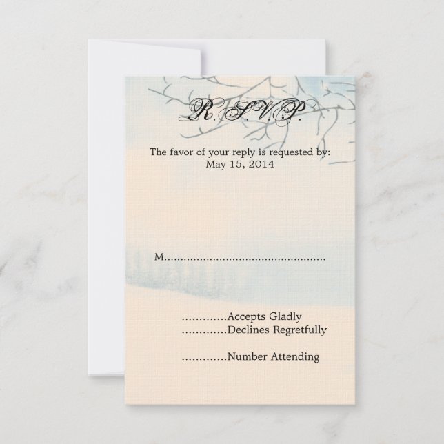 Cartão RSVP VP de Neve de inverno (Frente)