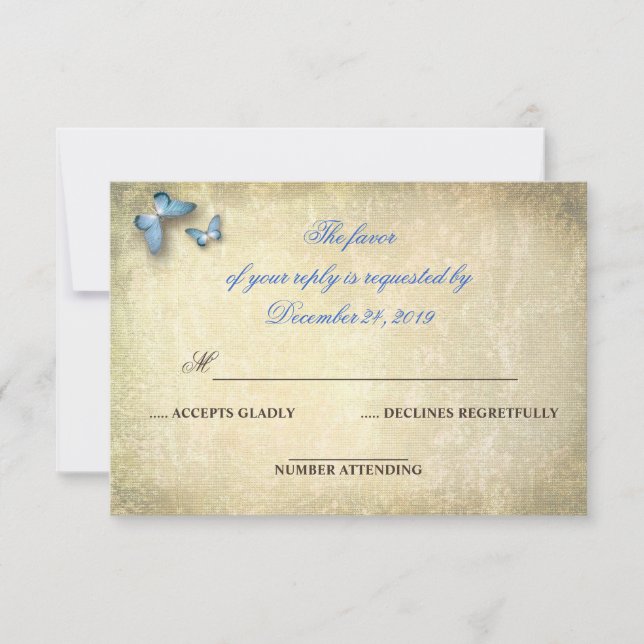 Cartão RSVP vrsvp do casamento da canvas elegante (Frente)