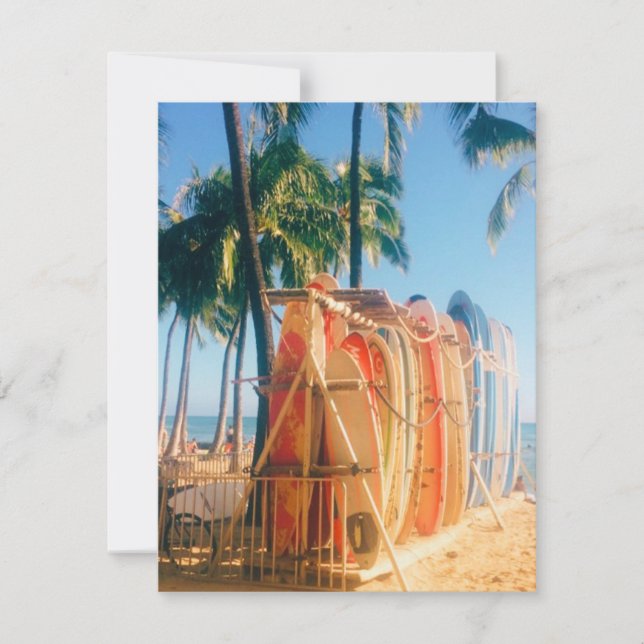 Cartão RSVP Waikiki Beach Surfboards (Frente)