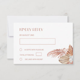 Cartão RSVP Watercolor Boho Wedding