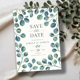 Cartão RSVP Watercolor Eucalyptus Elegant Greenery Botanical