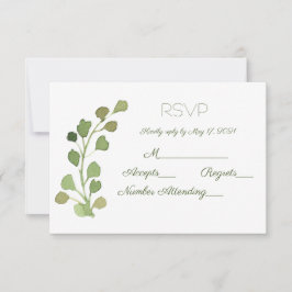 Cartão RSVP Watercolor Fern