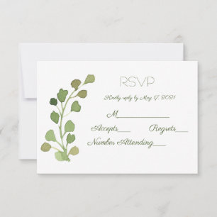Cartão RSVP Watercolor Fern