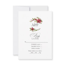 Watercolor Poinsettia e Holly Christmas