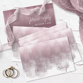 Cartão RSVP Watercolor Refletions Wedding Mauve ID774