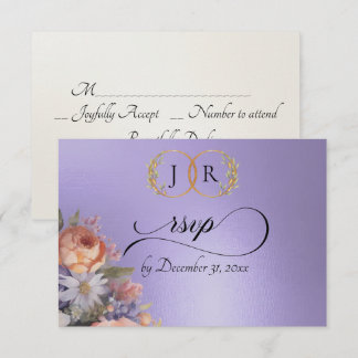 Cartão RSVP Watercolor Wildflowers - Blue Lilac