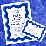 Cartão RSVP Wavy Frame Moderno, Bar Personalizado de Chic, Bat<br><div class="desc">CARDS RSVP perfeitos para incluir para uma morcega mitzvah, bar mitzvah ou outra celebração judaica! A mão fez uma armação de pinceladas bagunçadas para você no lado da frente! TOTALMENTE PERSONALIZÁVEL! Clique em "Personalizar" acima para editar o texto. Clique em "editar usando a ferramenta design" para ajustar as fontes, cores...</div>