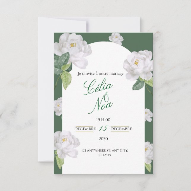 Cartão RSVP wedding invitation card (Frente)