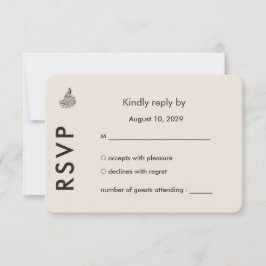 Cartão RSVP Wedding Peacock Botanical | Couture Response Art