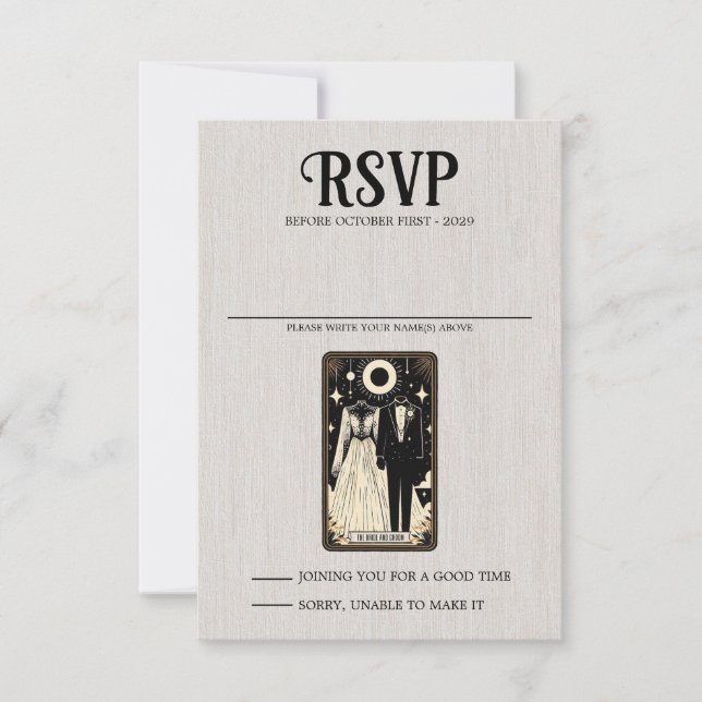 Cartão RSVP Wedding Tarot (Frente)