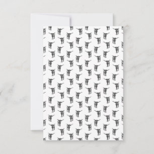 Cartão RSVP Western Texas Longhorn Bull PERSONALIZADO BG COLOR