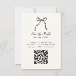 Cartão RSVP Whimsical, desenhado à mão Código QR de Casamento