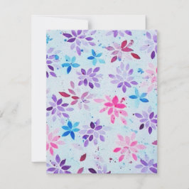 Cartão RSVP Whimsical Watercolor Purple & Pink Floral
