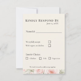 Cartão RSVP Whispered Petals Elegant Minimalist Wedding