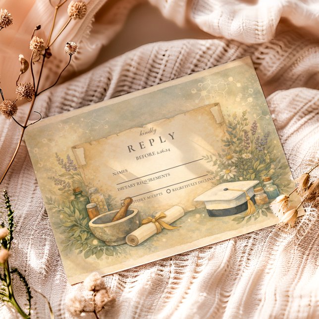 Cartão RSVP White Coat Pharmacy Graduation (Criador carregado)