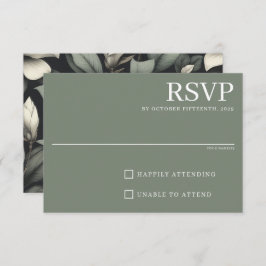 Cartão RSVP White Flowers and Greenery