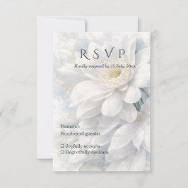 Cartão RSVP White Ivory Quiet Luxury Romantic Elegant Wedding 