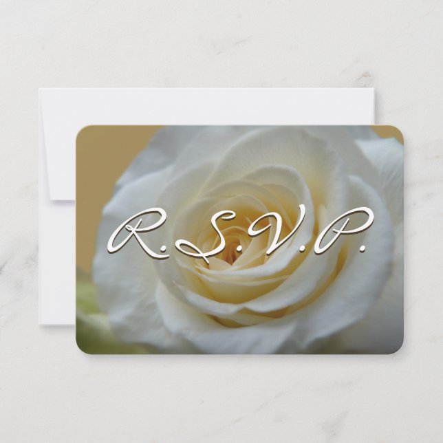 Cartão RSVP White Rose Personalizado de Convite pa (Frente)