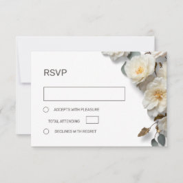 Cartão RSVP White Roses 3D Flowers