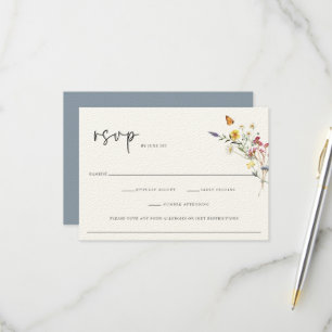Cartão RSVP Wild Meadow Floral Wedding