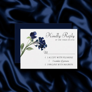 Cartão RSVP Wildbloom Flor Clássica Azul Boêmia