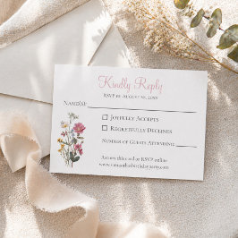 Cartão RSVP Wildflower Birthday Party