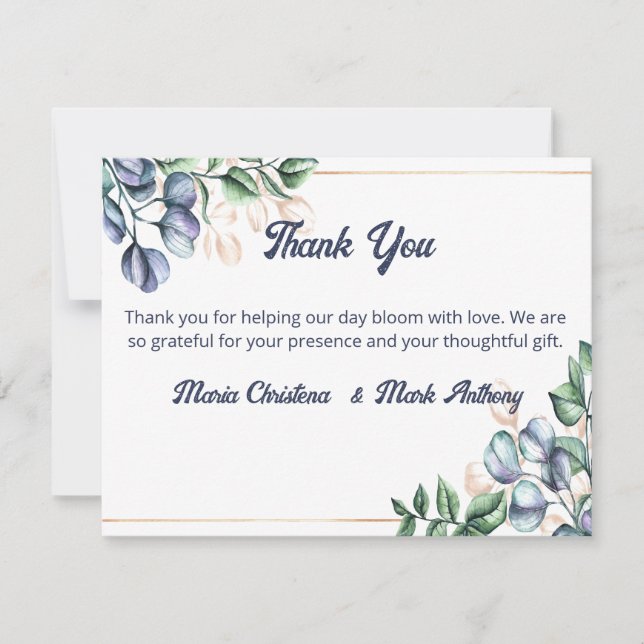 Cartão RSVP Wildflower Harmony Wedding Thank You Card (Frente)