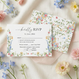 Cartão RSVP Wildflower Meadow Summer Wedding