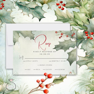 Cartão RSVP Winter Holly e Berries