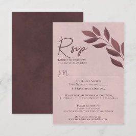 Cartão RSVP Wistful Deixa Dusty Rosa Modern Casamento Chic