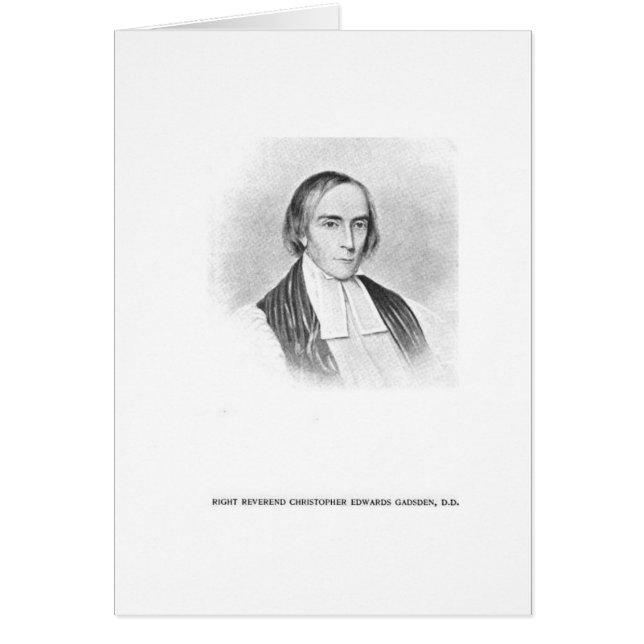 Cartão Rt. Rev. Christopher Edwards Gadsden (Frente)