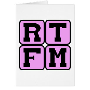 Cartão RTFM Leia O #$%%^ Manual Acrônimo de Gíria da Inte