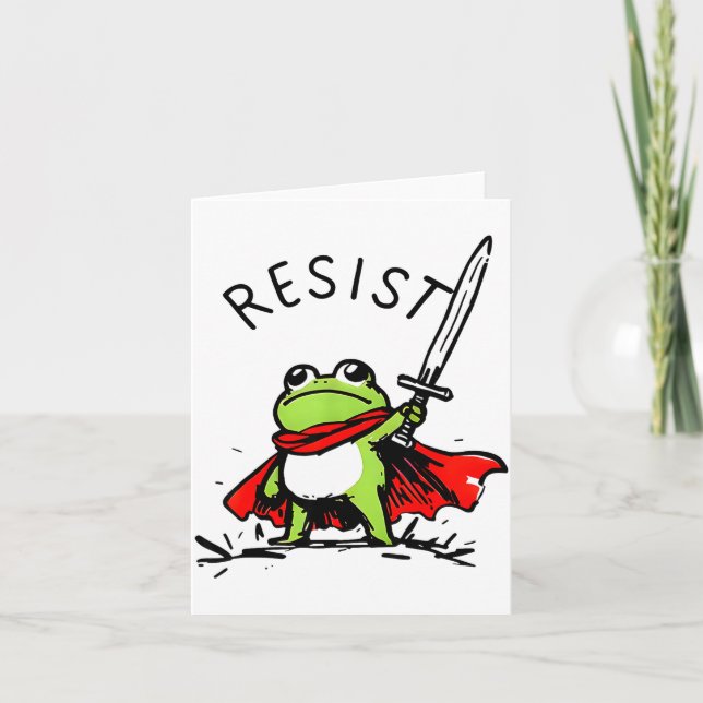 Cartão Rtland Frog Protest Resist Funny Frogs Activist  (Frente)
