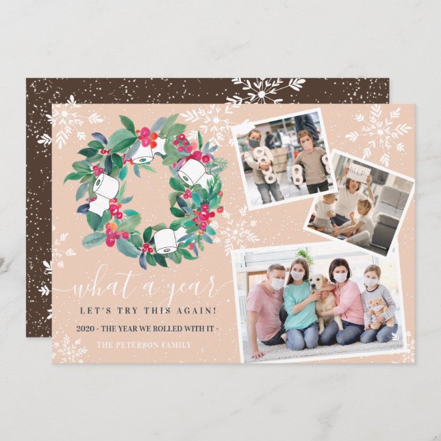 Cartão Rua 2020, Frita de sanita, Ano Novo 3 Fotos (Frente/Verso)