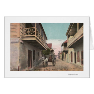 Cartão Rua. Augustine, Flórida - Vista de Charlotte Rua