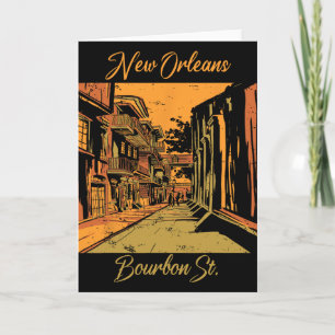 Cartão Rua Bourbon New Orleans Lembrança Louisiana Mard