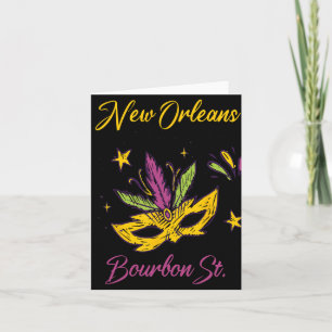 Cartão Rua Bourbon Quarteirão Francês Nova Orleans Mardi
