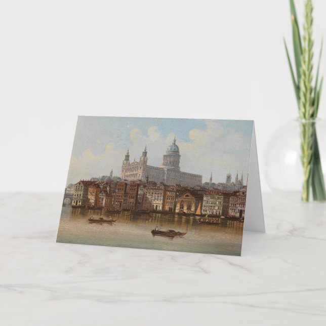 Cartão Rua. Catedral de Paul | Johann Wilhelm Jankowsky (Frente)