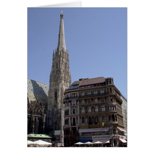 Cartão Rua. Catedral de Stephen, Viena Áustria (Frente)